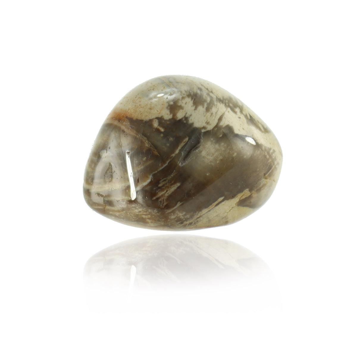 Budawi Fossil Holz Handschmeichler Herz - Natürlicher Edelstein Dekoherz 45x40x25mm