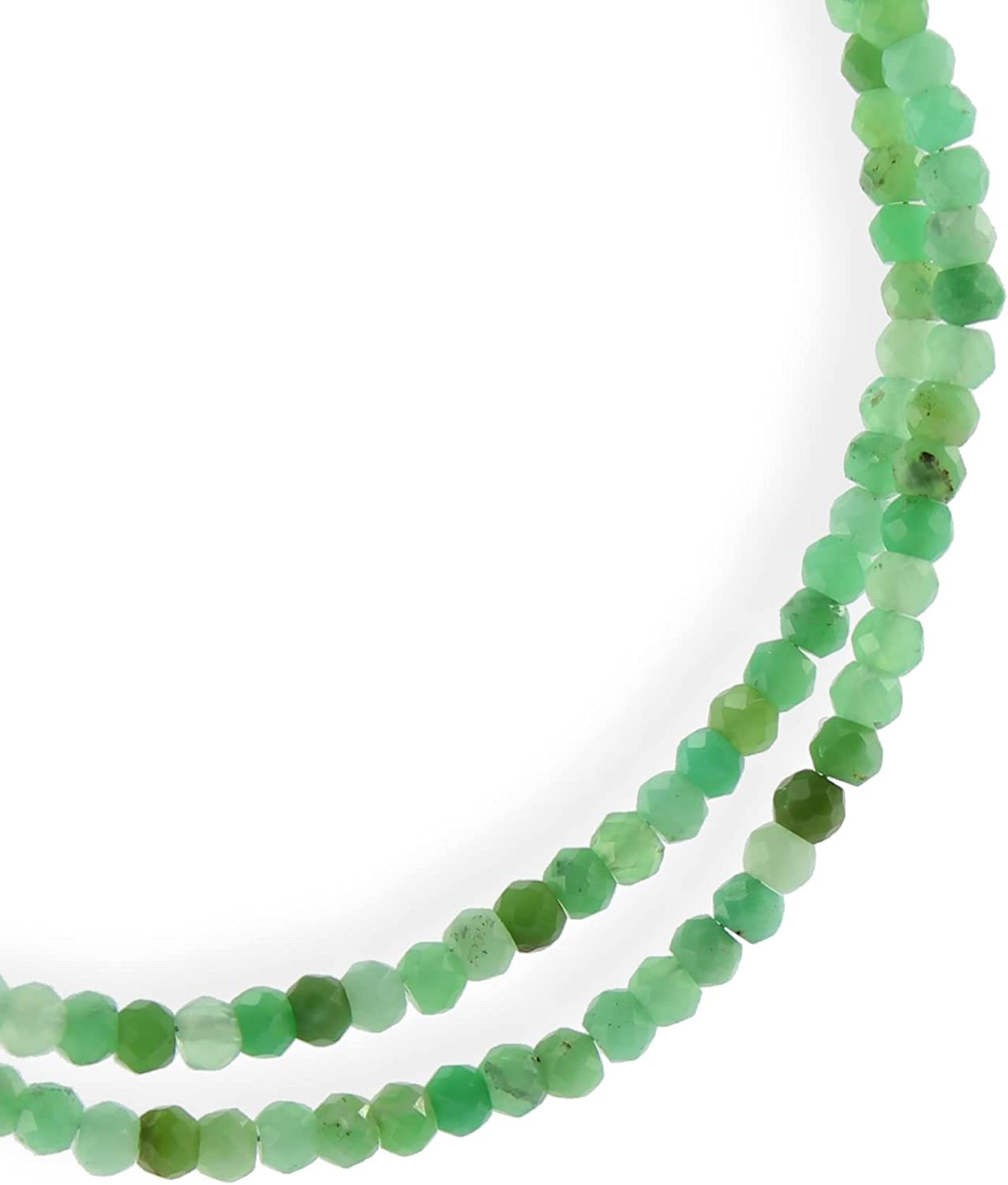 Chrysopras Kette Halskette facettiert 925er Silber Verschluss Stein Trommelstein Kugelkette Halskette Buttonkette Collier Halsschmuck Kettenschmuck Edelstein Heilstein Edelsteinkette Heilsteinkette Schmuck Rohstein Rohstück Glücksstein Schutzstein