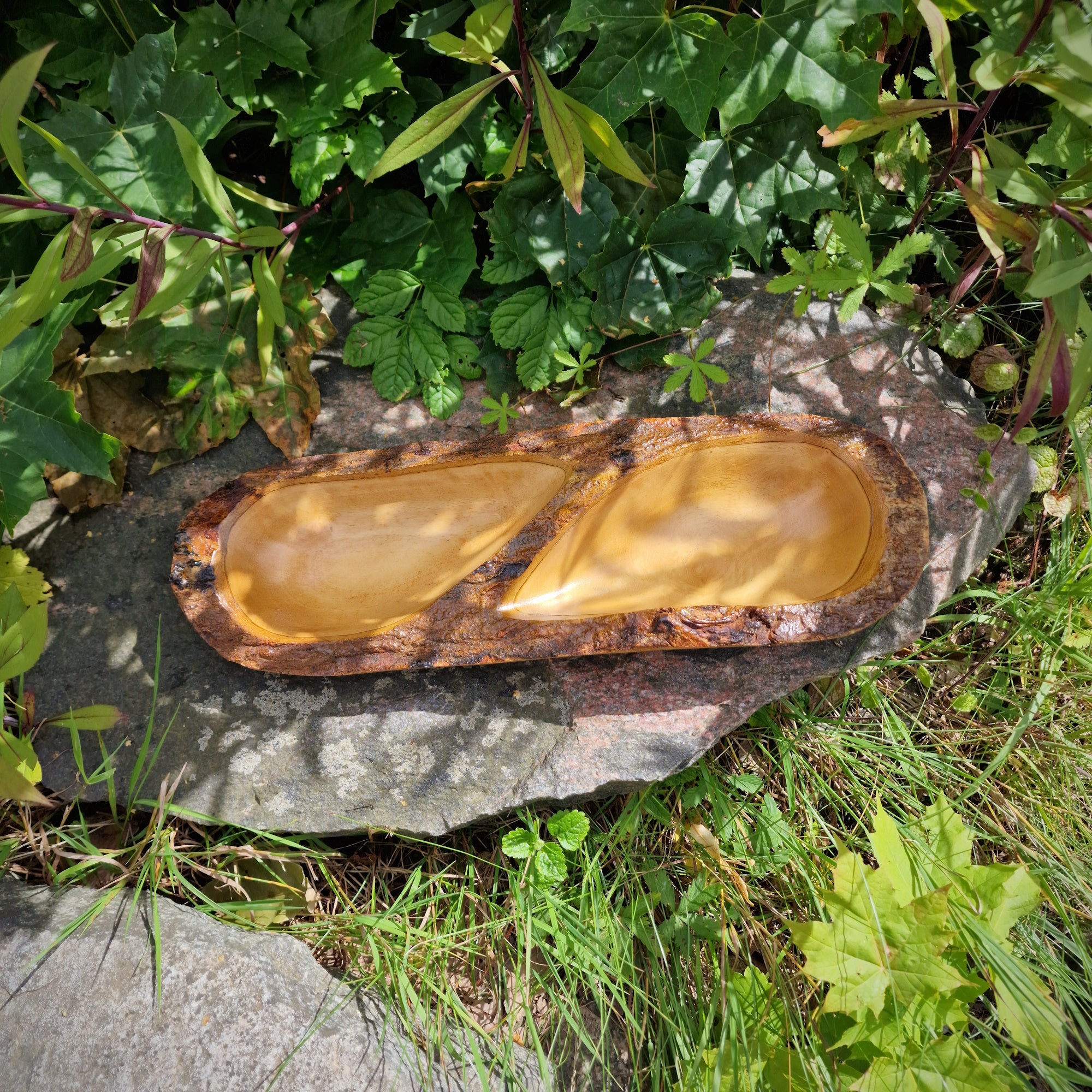 Mangoholz Schale ca. 40 cm Obstschale Snackschale rustikal Dekoschale