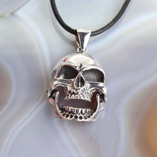 925er-Silber-Totenkopf mit beweglichem Unterkiefer