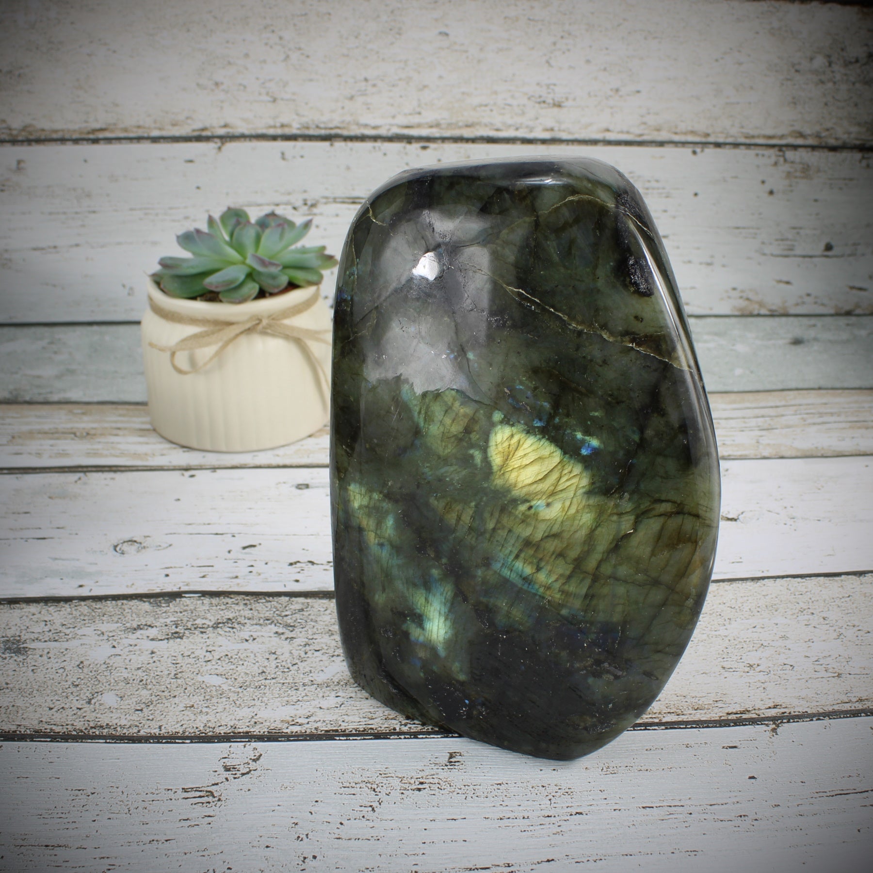 Labradorit Edelstein Freeform XL 3,8 Kg Dekostein aus Madagaskar