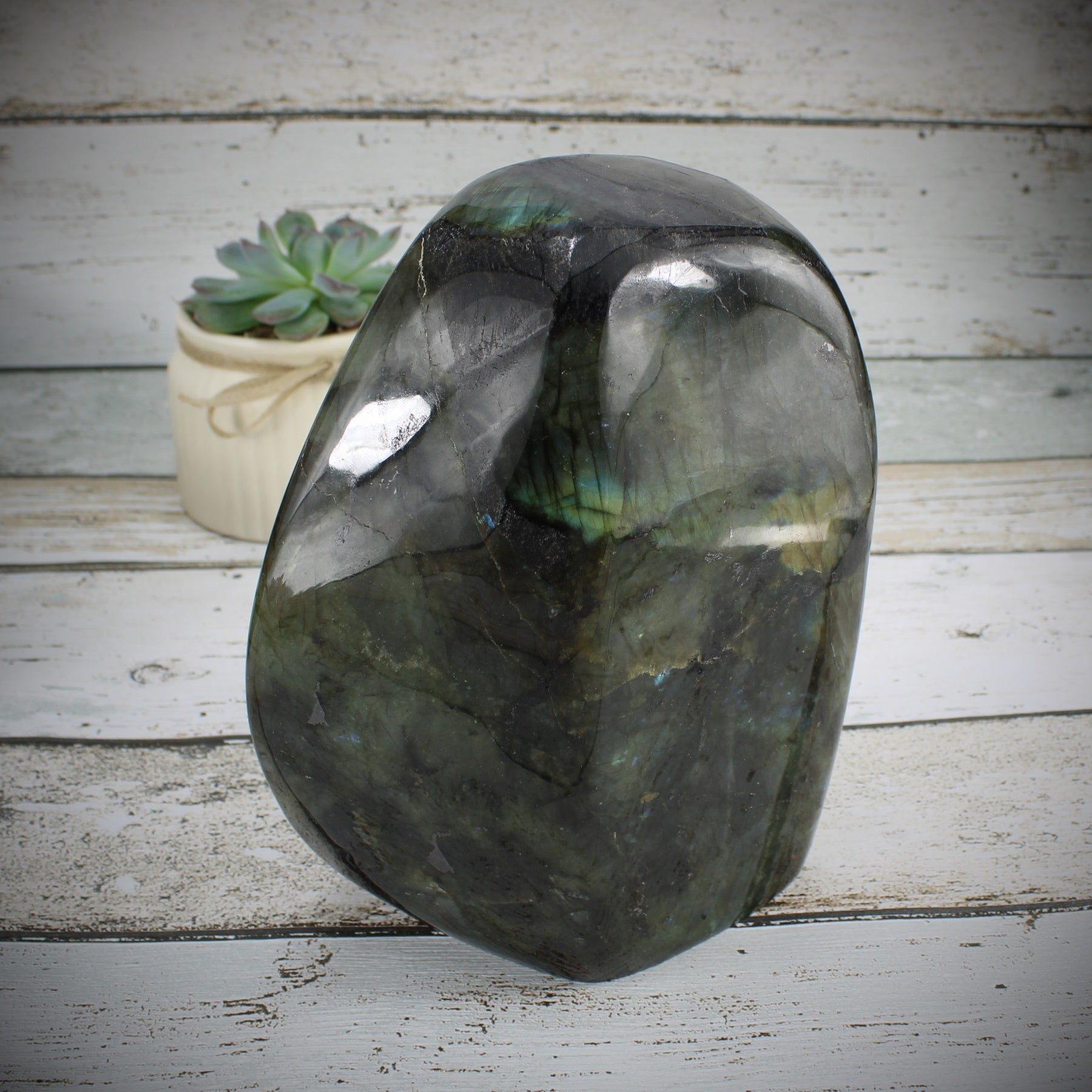 Labradorit Edelstein Freeform XL 3,8 Kg Dekostein aus Madagaskar
