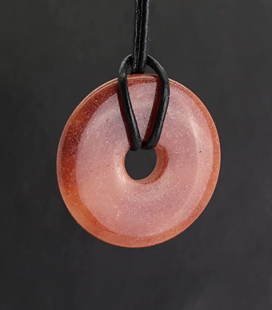 Feuerquarz Donut Anhänger 30 mm Edelsteindonut Kettenanhänger Halskettenanhänger Kettenschmuck Stein Trommelstein Anhänger Schmuck Schmuckstein Rohstein Rohstück Edelstein Heilstein Silberanhänger Silberschmuck Schutzstein Glücksstein