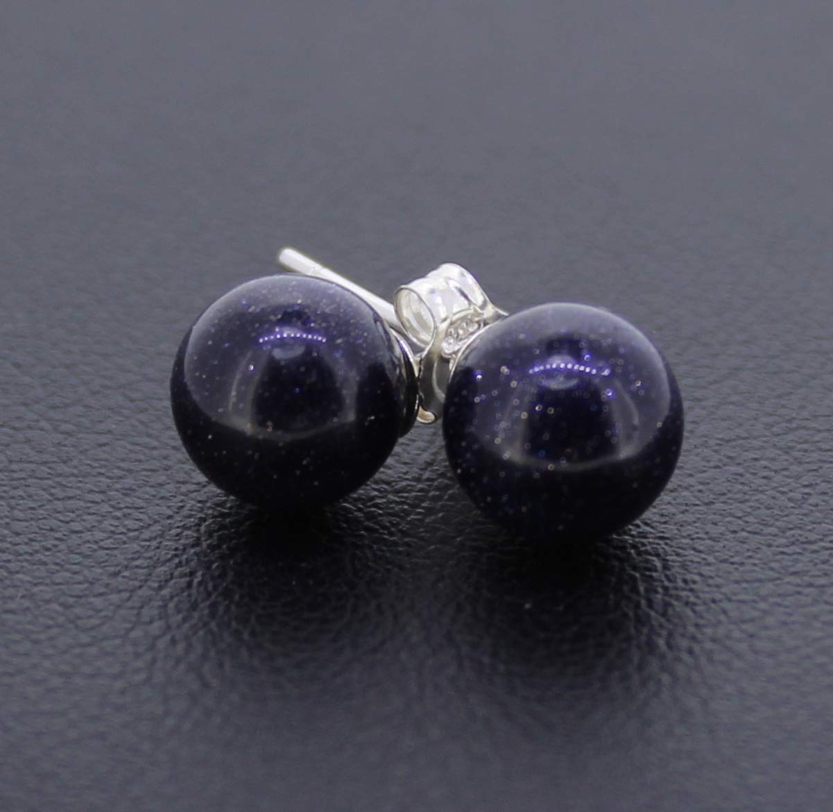 Blaufluß Blaufluss Stein Trommelstein Rohstein Brocken Ohrringe Silberohrringe Silberohrstecker Silberschmuck Kugelohrstecker Perlenohrstecker Perlen Edelstein Heilstein Ohrschmuck Kugel aus Blaufluss Silber Ohrstecker