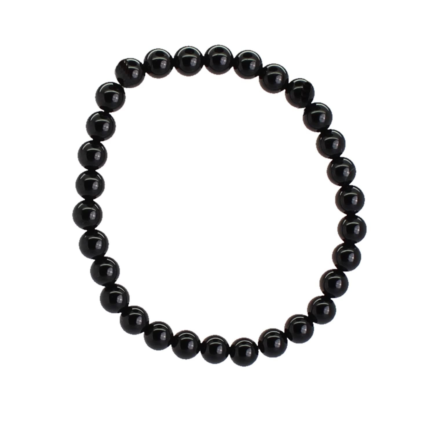Armband aus Onyx facettiertes Armband Stein Trommelstein Anhänger Perlen Kugeln Heilstein Edelstein Kugelarmband Perlenarmband Edelsteinarmband Stretcharmband Gummiarmband Armschmuck Schmuckstein Rohstein Rohstück Schmuck Kettenanhänger