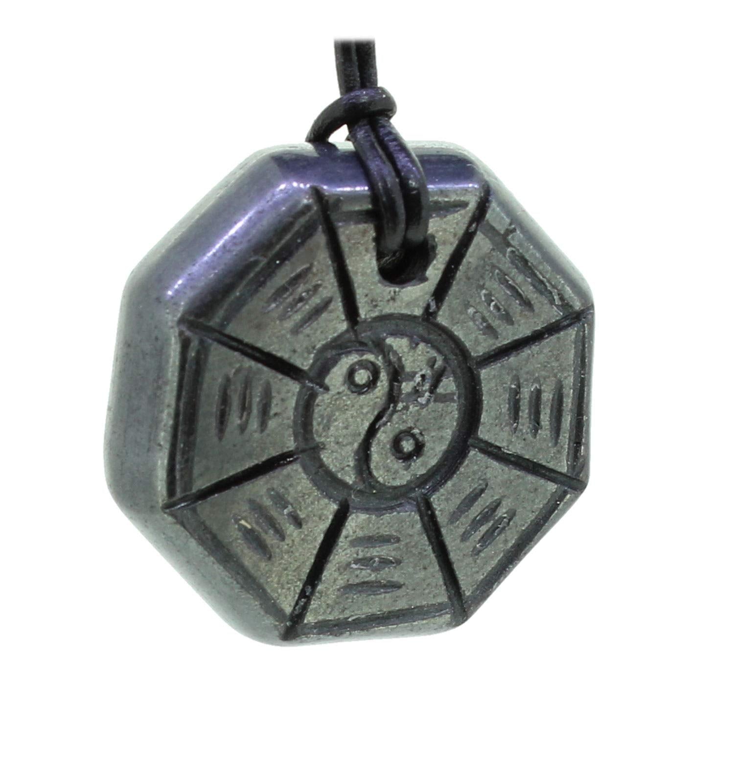 Halskettenanhänger Kettenanhänger Amulett Kettenschmuck Halsschmuck Feng Shui Yin Yang Hämatit Stein Trommelstein Anhänger Edelstein Heilstein Rohstein Rohstück Schmuckanhänger Silberanhänger Silberschmuck Hämatitstein Hämatitschmuck Hämatitblase