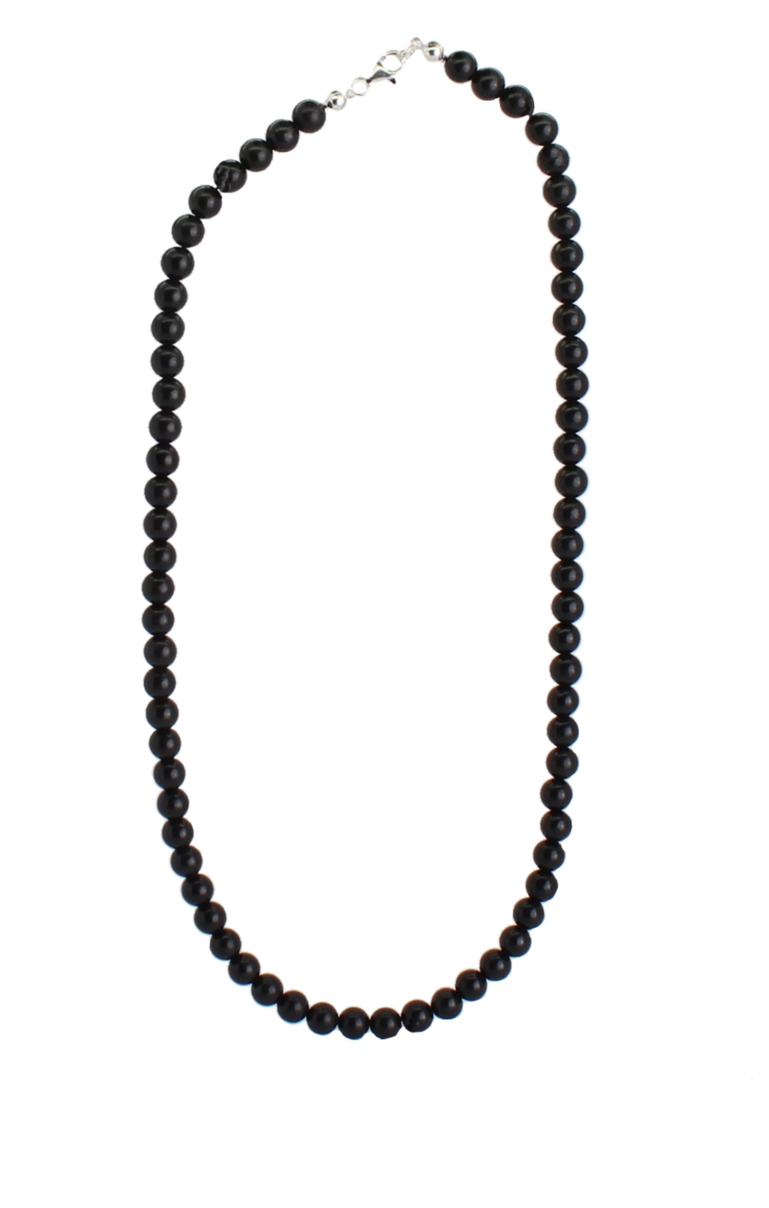 Halskette Kette aus Shungit Schungit Schörl Stein Trommelstein Anhänger Trommelsteinanhänger Perlenkette Kugelkette Collier Buttonkette Edelstein Heilstein Halsschmuck Schmuck Schmuckstein Schmuckkette Schungitschmuck Schungitstein Schungitcollier