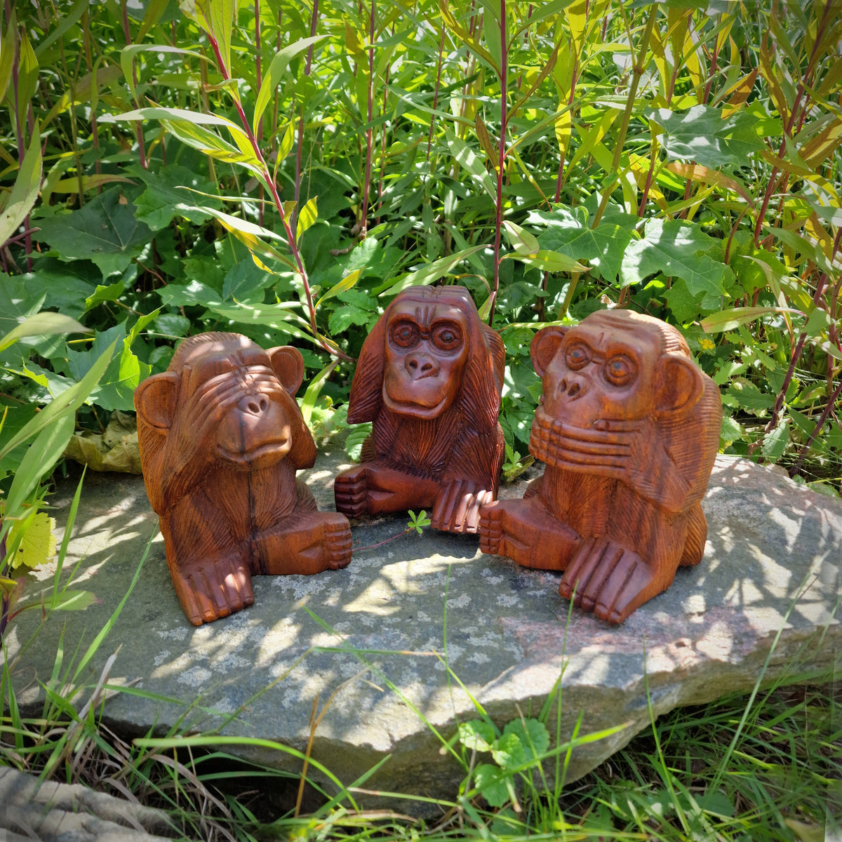 Budawi® Affen Deko Holz Figuren Statuen Skulpturen Naturprodukt