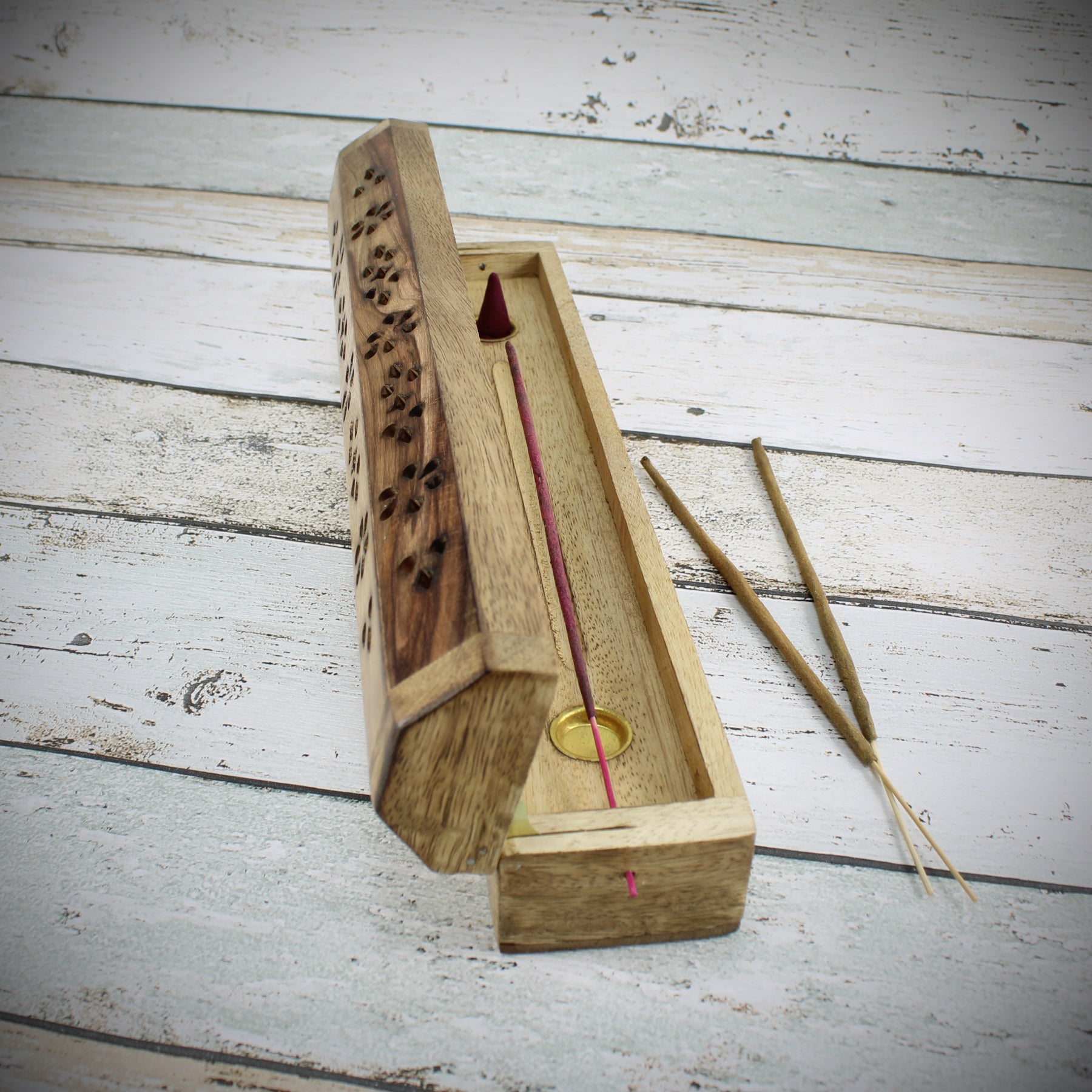  Blume des Lebens Räucherstäbchenhalter aus Holz für Räucherstäbchen & Räucherkegel