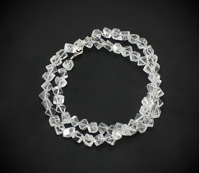 Bergkristall Würfel Kette Halskette 925 Silber Verschluss 45 cm