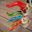 Glasskulptur Kristall Glas Kunst "Harlekin" Designer Skulptur Handarbeit