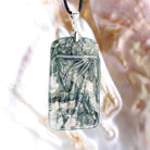 Moosachat Edelstein Anhänger Kettenanhänger 925 Silber Öse Palmen Gravur Halskettenanhänger Kettenschmuck Stein Trommelstein Rohstein Rohstück Edelstein Heilstein Lochstein Schmuck Naturstein Halsschmuck Silberschmuck Dekostein Dekostück Collier Halskette Schmuckstein Schmuckanhänger Glücksstein Schutzstein