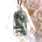 Moosachat Edelstein Anhänger Kettenanhänger 925 Silber Öse Palmen Gravur Halskettenanhänger Kettenschmuck Stein Trommelstein Rohstein Rohstück Edelstein Heilstein Lochstein Schmuck Naturstein Halsschmuck Silberschmuck Dekostein Dekostück Collier Halskette Schmuckstein Schmuckanhänger Glücksstein Schutzstein