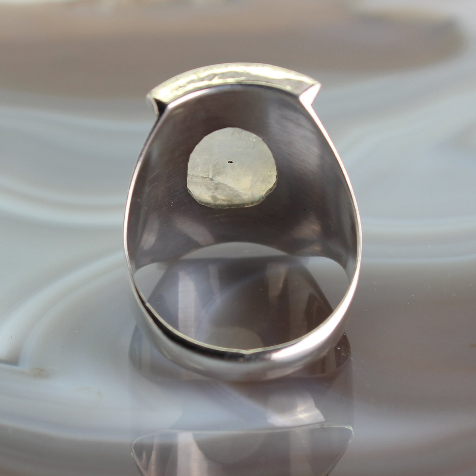Regenbogenmondstein Ring Fingerring 925er Silber Größe 61 Damenring Fingerschmuck Stein Trommelstein Anhänger Edelstein Heilstein Schmuckstein Silber Schmuck Schutzstein Glücksstein Rohstein Rohstück