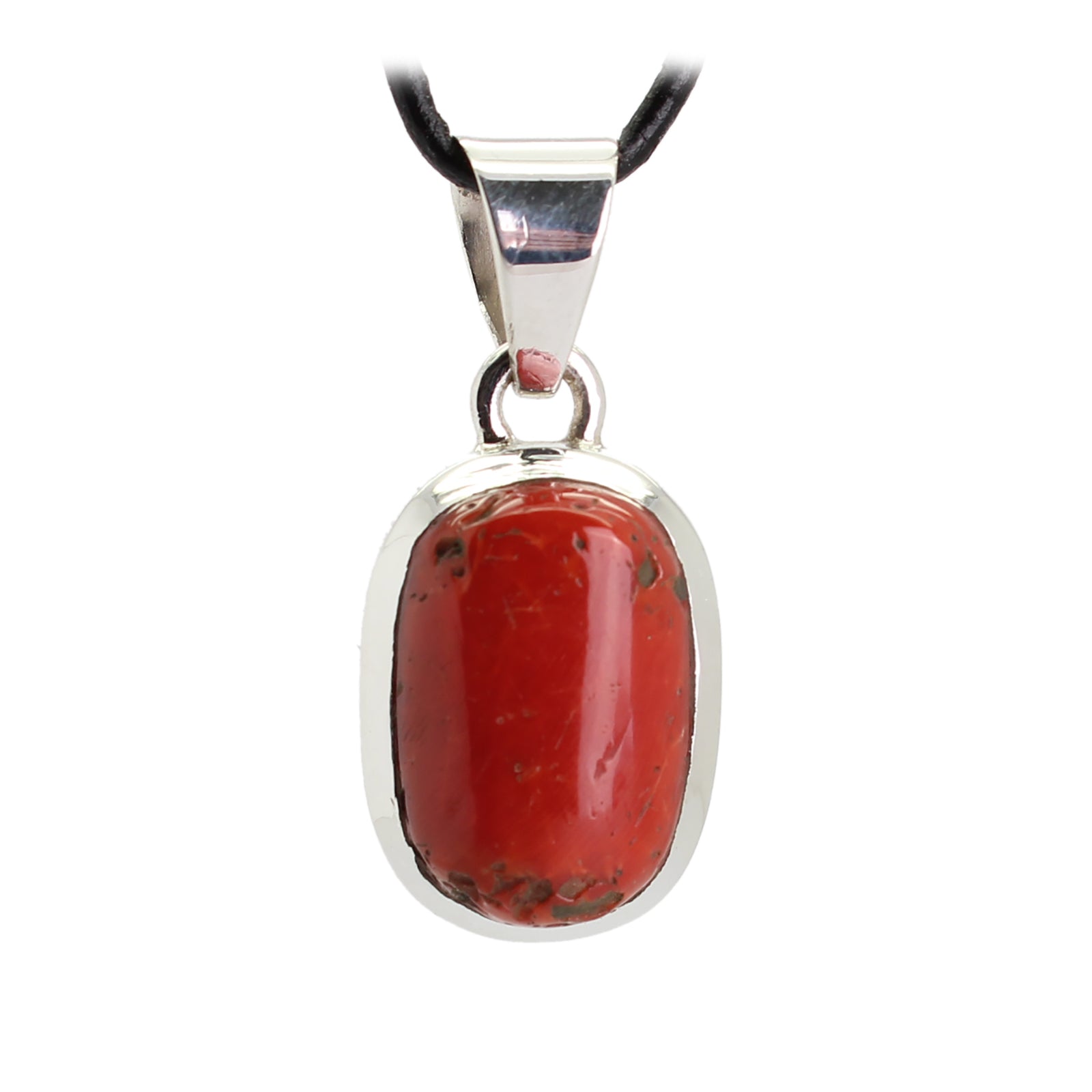 roter Koralle Anhänger Kettenanhänger 925er Silber Schmuck Halskettenanhänger Kettenschmuck Stein Trommelstein Rohstein Rohstück Edelstein Heilstein Lochstein Schmuck Naturstein Halsschmuck Silberschmuck Dekostein Dekostück Collier Halskette Schmuckstein Schmuckanhänger Glücksstein Schutzstein