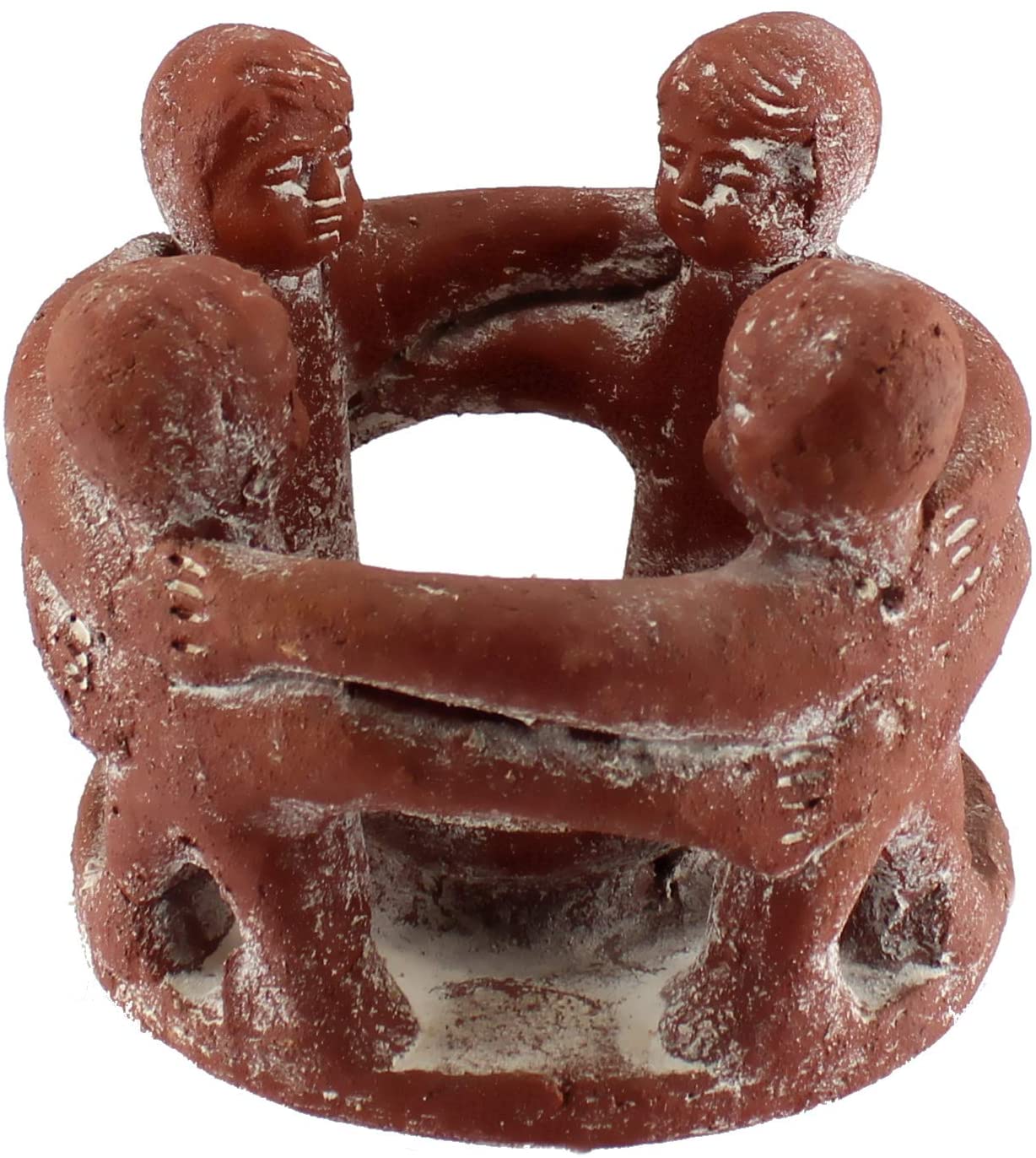 Freundeskreis 4 Figuren aus Terrakotta rot – Handarbeit aus Mexiko