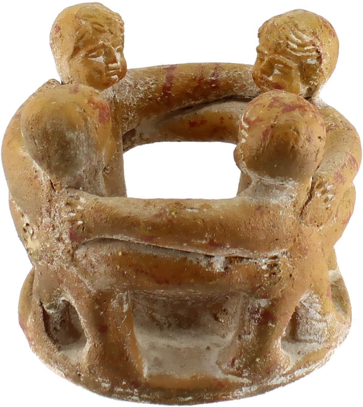 Freundeskreis 4 Figuren aus Terrakotta gelb – Handarbeit aus Mexiko