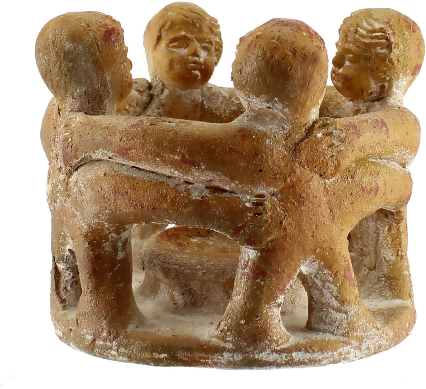 Freundeskreis gelb – 4 Tonfiguren im Kreis von oben