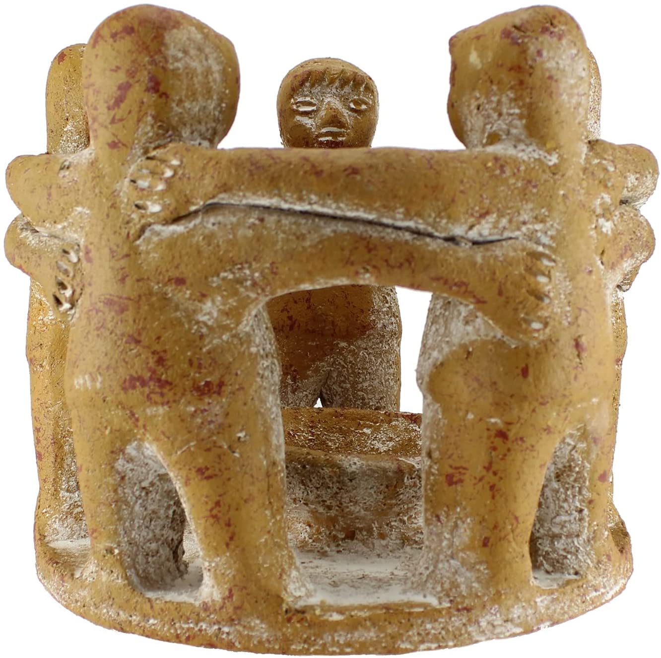 Freundeskreis XL gelb – 5 Tonfiguren im Kreis von oben