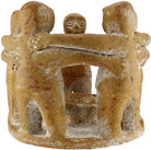 Freundeskreis XL gelb – 5 Tonfiguren im Kreis von oben
