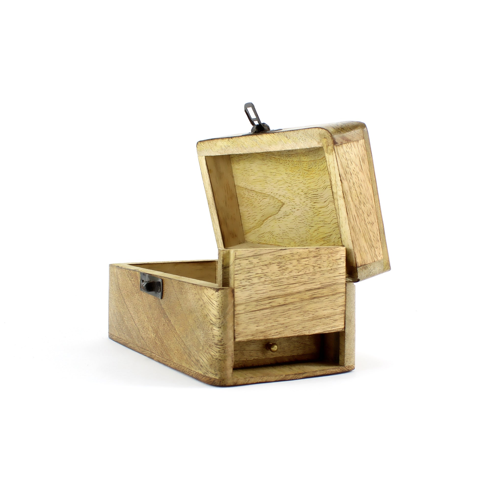 handgefertigte Trickbox aus Mangoholz mit Geheimfach Schublade Schmuckbox Holzbox Geschenkbox Schatztruhe Hidden Tray Puzzle Box