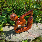 Handgefertigte Skulptur Holzfigur Holzskulptur Denker Meditation aus Bali ca. 25x25 cm groß Gartendeko Geschenk Yoga
