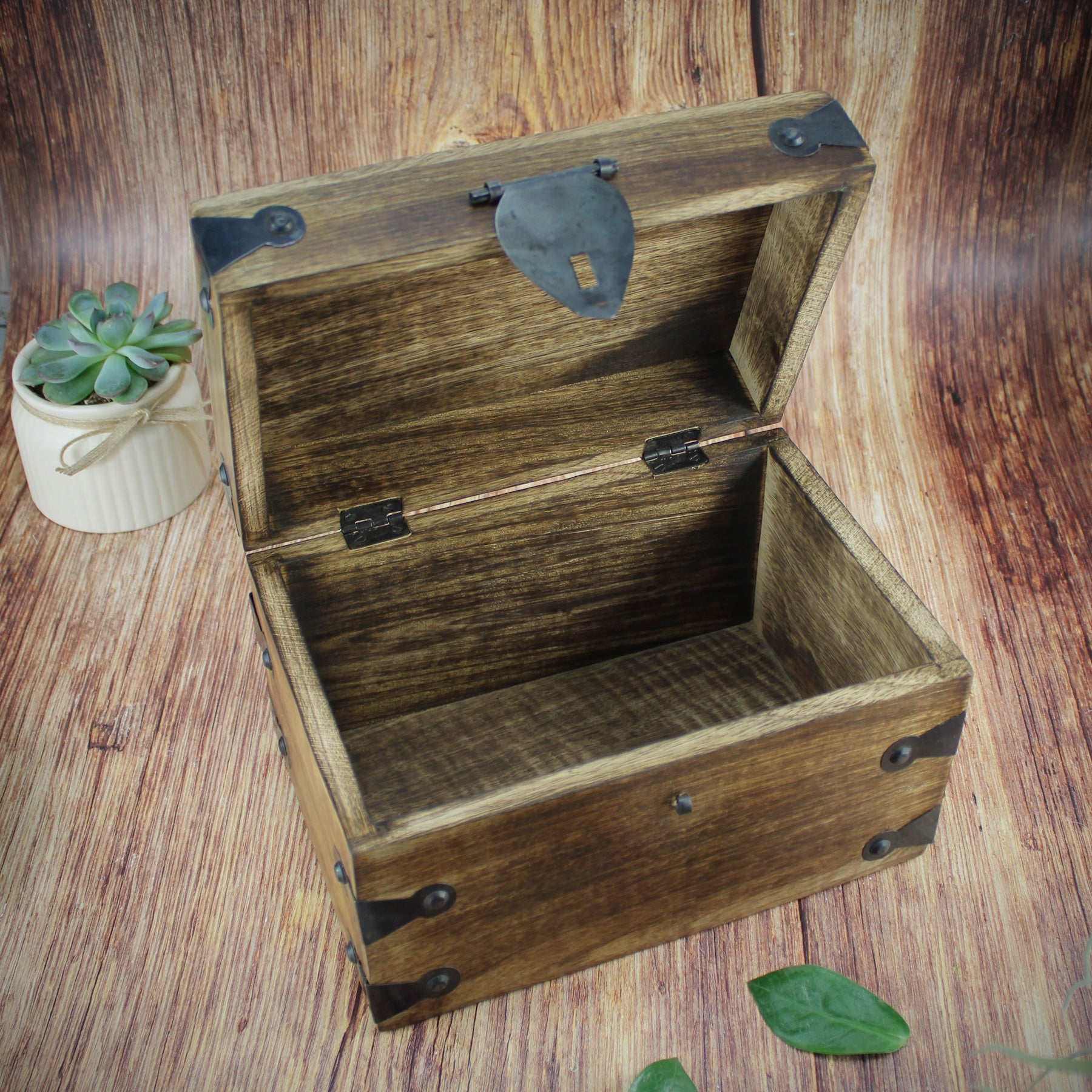 Holztruhe Holzkiste Holzbox aus Mangoholz Motiv Blume des Lebens groß