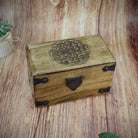 Holztruhe Holzkiste Holzbox aus Mangoholz Motiv Blume des Lebens klein Schachtel Schatulle