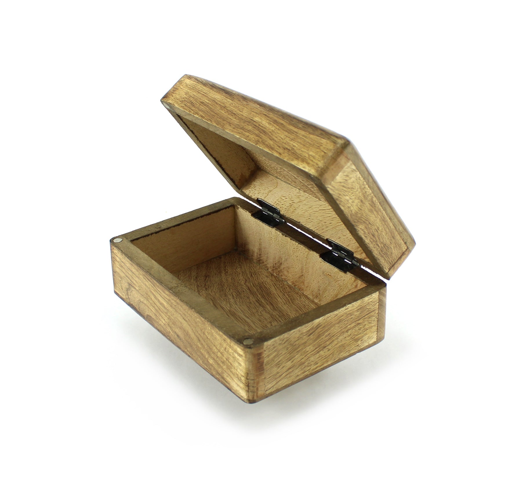 Holztruhe Holzbox aus Mangoholz braun mit Magnetverschluss Schatulle Schmuckschatulle