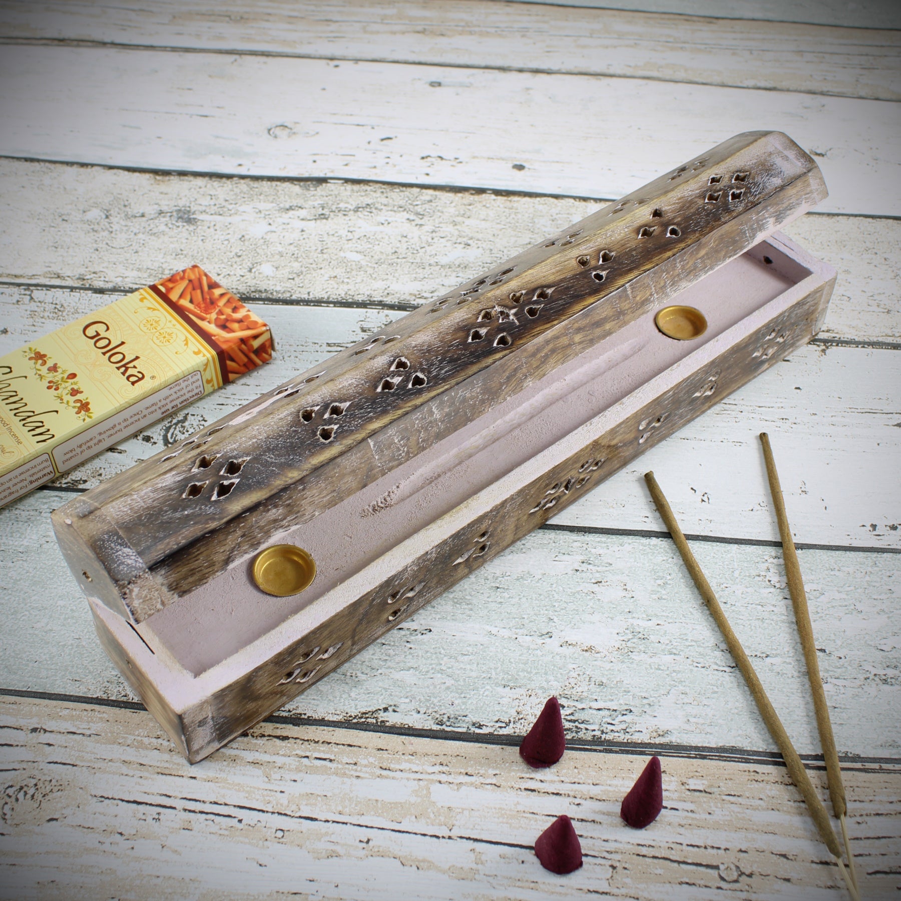 Räucherstäbchenhalter Halter aus Holz für Räucherstäbchen & Räucherkegel
