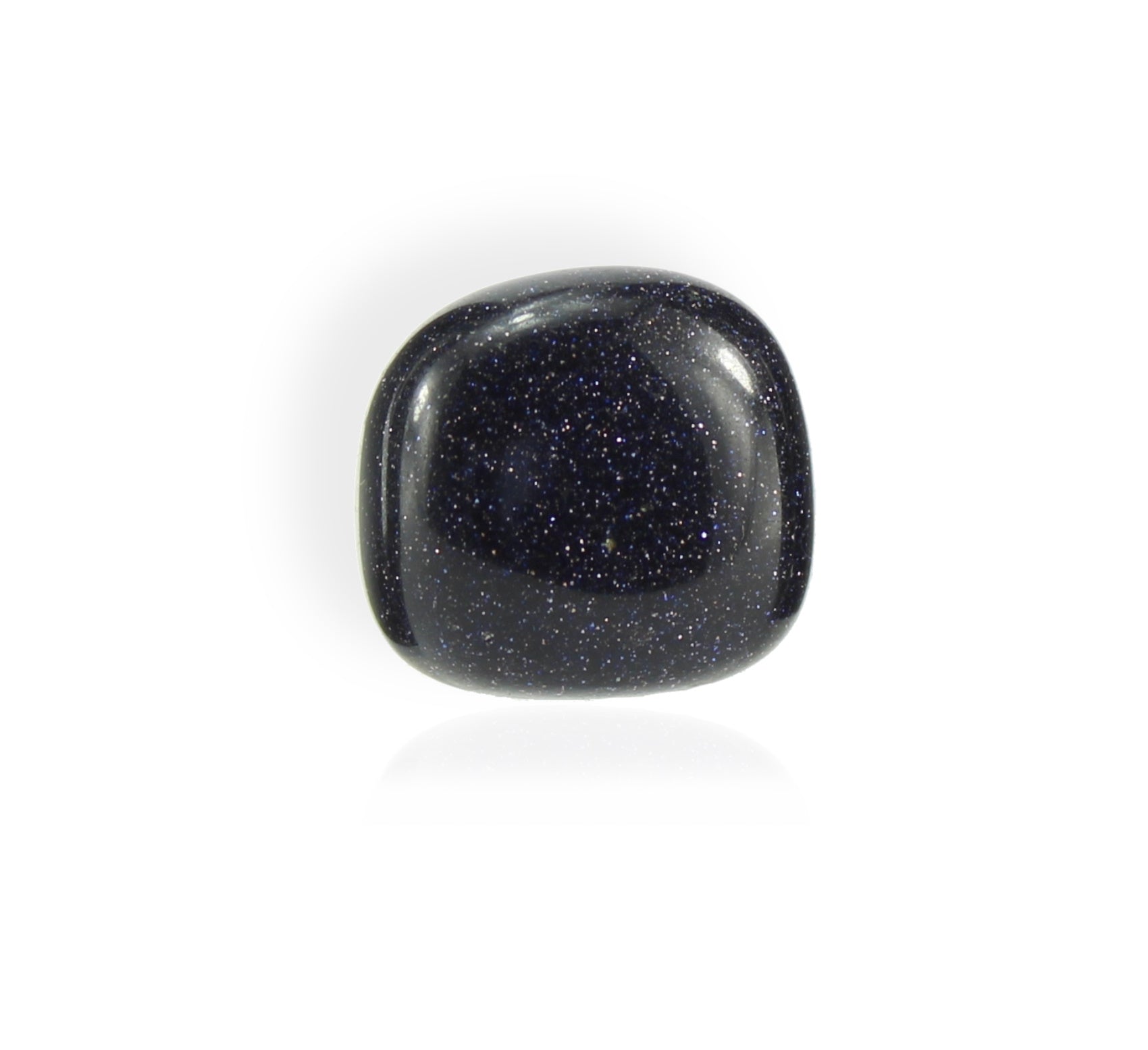 Budawi® Blaufluss Trommelstein Anhänger – Ca. 28x18 Mm, Mit Schwarzem Lederband – Im Organza-Säckchen