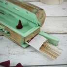 Räucherstäbchenhalter Halter aus Holz für Räucherstäbchen & Räucherkegel grün