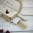 Räucherstäbchenhalter Halter aus Holz für Räucherstäbchen & Räucherkegel weiß