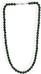 Seraphinit Kette Halskette Perlenkette 925er Silber Verschluss 45 cm Stein Trommelstein Kugelkette Halskette Buttonkette Collier Halsschmuck Kettenschmuck Edelstein Heilstein Edelsteinkette Heilsteinkette Schmuck Rohstein Rohstück Glücksstein Schutzstein