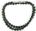 Seraphinit Kette Halskette Perlenkette 925er Silber Verschluss 45 cm Stein Trommelstein Kugelkette Halskette Buttonkette Collier Halsschmuck Kettenschmuck Edelstein Heilstein Edelsteinkette Heilsteinkette Schmuck Rohstein Rohstück Glücksstein Schutzstein