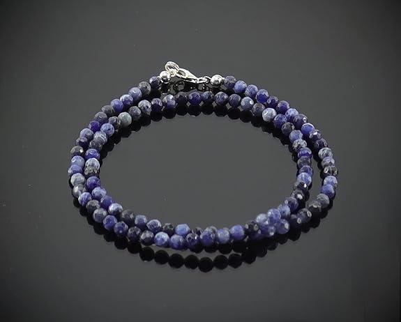 sodalith Stein Trommelstein Hals Schmuck Anhänger Edelstein Heilstein Rohstein Rohstück Glücksstein Schutzstein Lochstein Naturstein Amulett Deko Handstein Handschmeichler Kugel Ohrringe Ohrstecker Armband