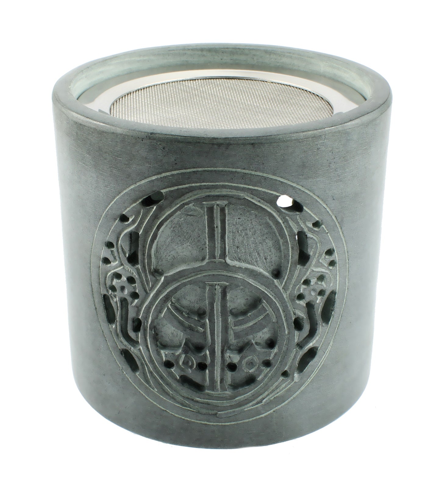Räucherstövchen aus Speckstein Avalon grau 10 cm – inkl. Edelstahlsieb