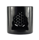 Räucherstövchen Speckstein schwarz – Blume des Lebens Draufsicht