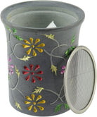 Räucherstövchen Speckstein floral bunt – Draufsicht mit Blumenmuster