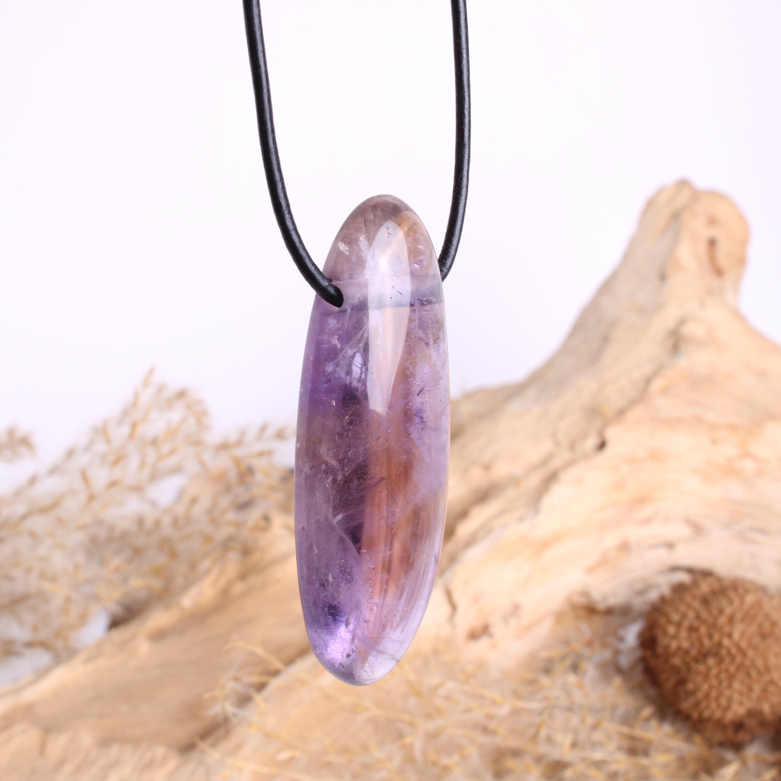 Ametrin Anhänger Seitenansicht – ca. 45×16 mm, seitlich gebohrt