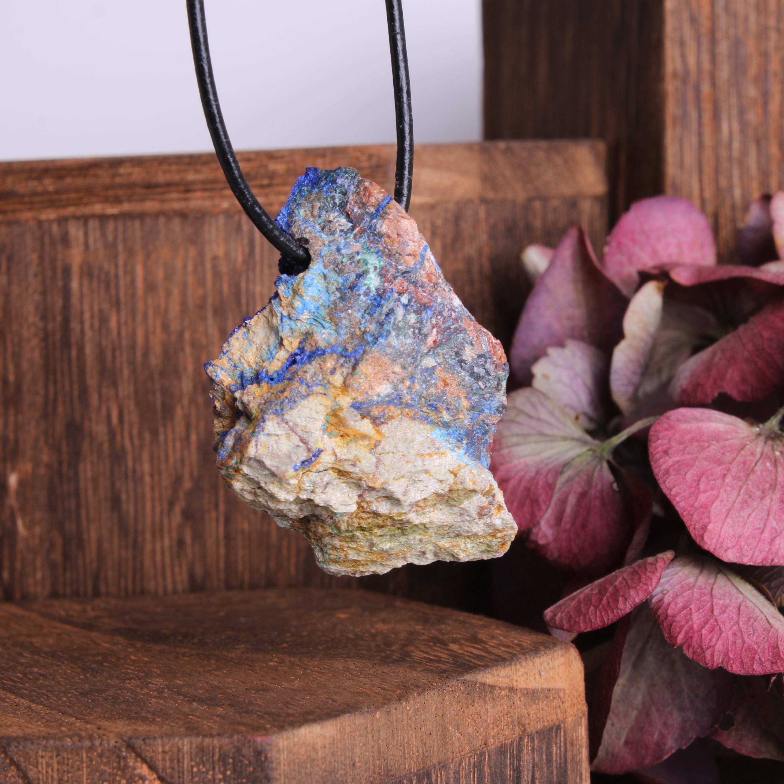 Azurit-Malachit Rohstein Seitenansicht – 36×28 mm, 21 Gramm