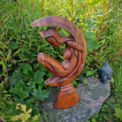 Budawi® XL Holzskulptur Figur Statue Frau nackt im Mond Höhe ca. 58 cm