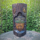 Buddha Wandbild- Frontalsicht -Gesicht, Indonesien Handarbeit