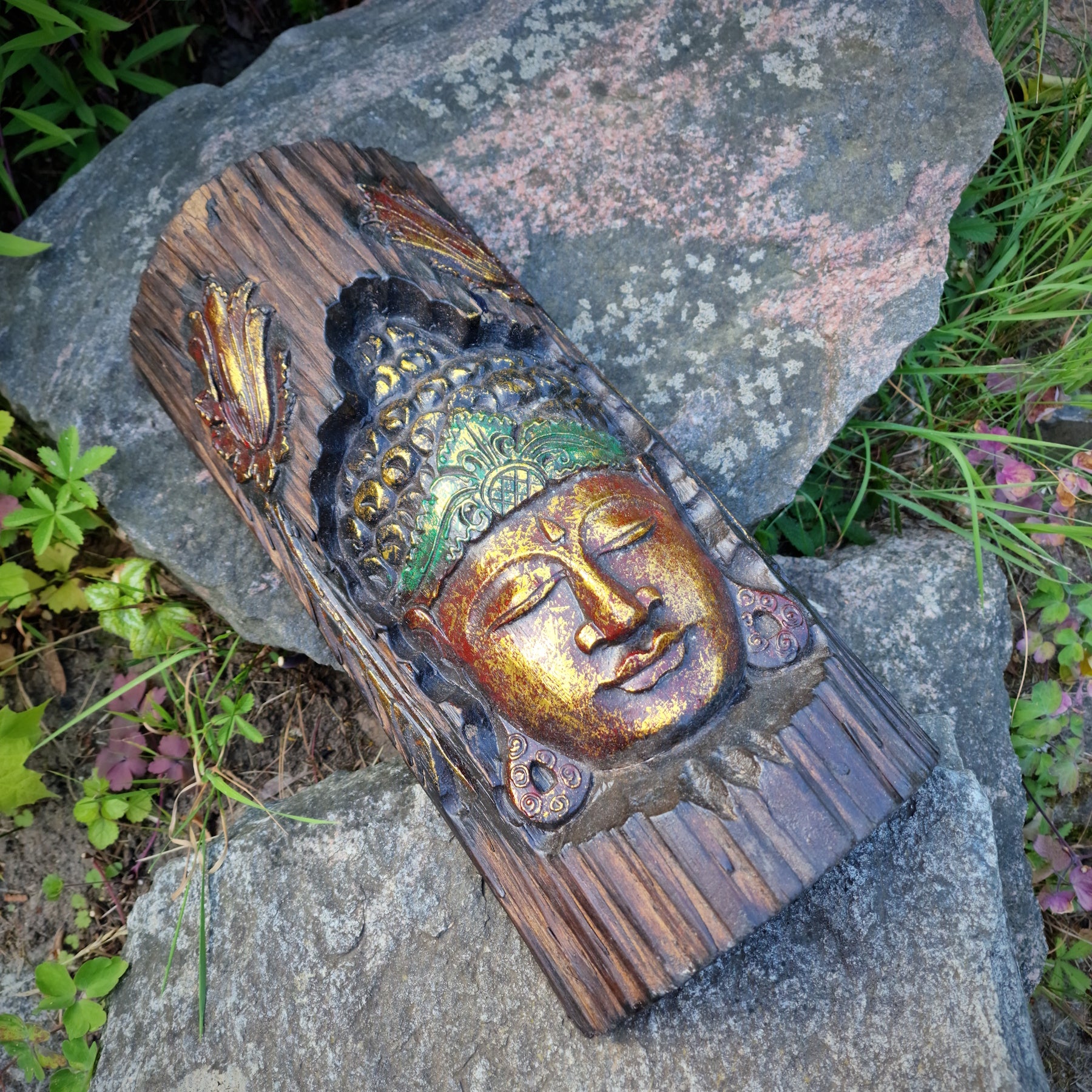  Wandrelief Buddha Gesicht – Yoga & Meditationsraum Deko