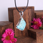 Arizona Türkis Anhänger Seitenansicht – 24×19 mm, 3,4 cm Gesamtlänge

