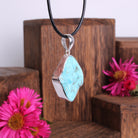 Arizona Türkis Anhänger Seitenansicht – 25×22 mm, 3,5 cm Gesamtlänge