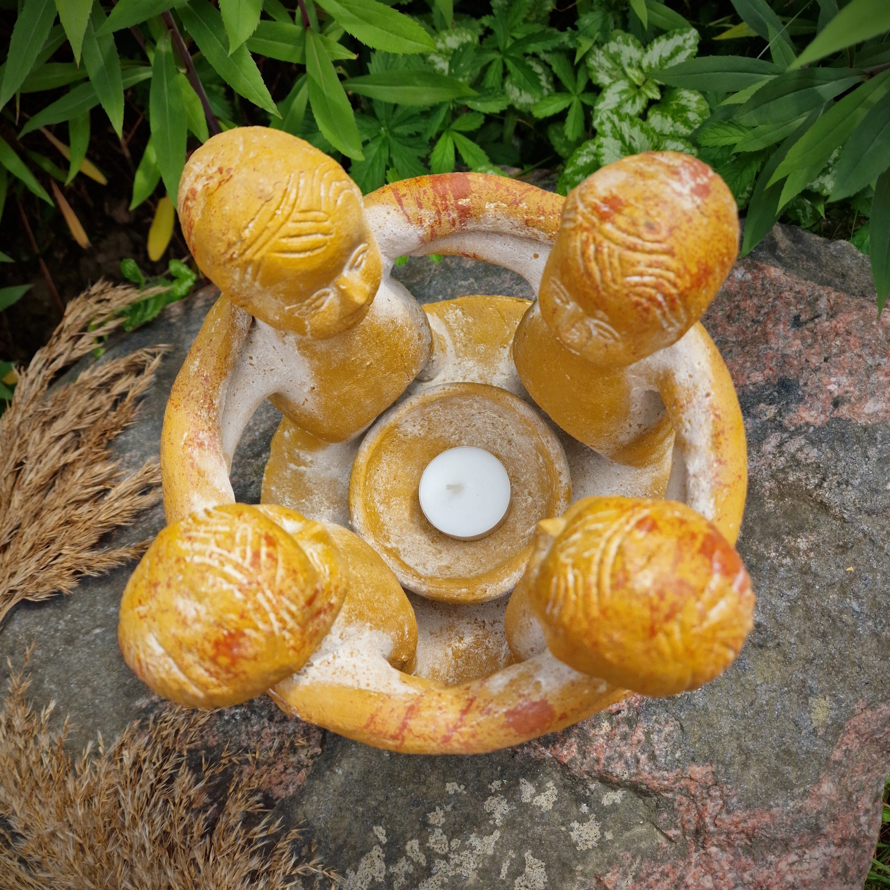 Freundeskreis XL 4 Figuren gelb – Dekoration Wohnraum und Garten