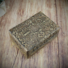 Holztruhe Holzschatulle Holzbox aus Mangoholz Motiv Blumenornament  17 x 12 cm
