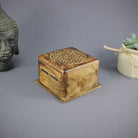 Trickbox Holztruhe Holzbox aus Mangoholz Motiv Blume des Lebens klein