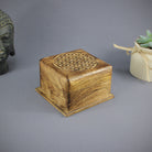 Trickbox Holztruhe Holzbox aus Mangoholz Motiv Blume des Lebens klein